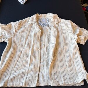 Denim & Flower Cream Textured Shirt